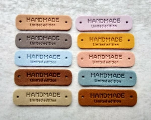 Handmade Limited Edition PU Faux Leather Labels Sewing Crocheting Knitting Mix H - Picture 1 of 1