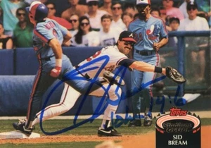 Sid Bream Signed Auto 1992 Stadium Club Baseball Card Dodgers Pirates Braves MLB - Picture 1 of 1