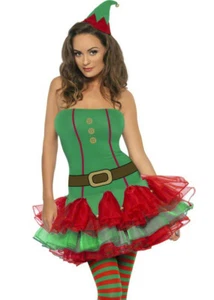 Womens Fever Sexy Red and Green Elf Tutu Dress Adult Costume Size Extra Small XS - Picture 1 of 1
