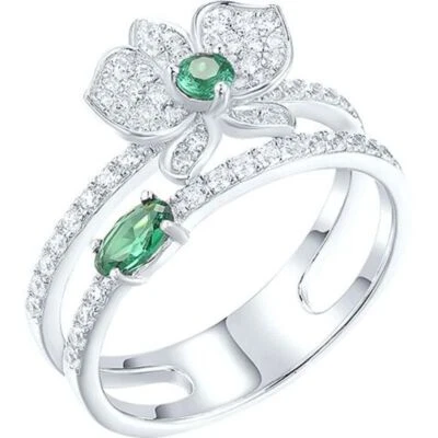 Ring 925 Silber Zirkonia Steine  Fingerring Echtschmuck bei Secretforyou - Bild 1 von 2