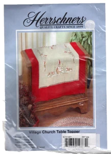 Herrschners Village Church Christmas Table Runner 36” Embroidery Craft Kit New - Picture 1 of 5