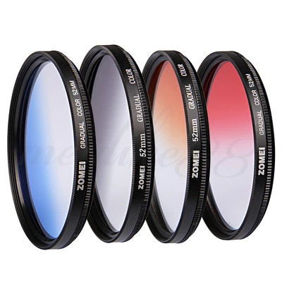Zomei 52mm Camera Graduated GC Grey Blue Orange Red Filter Kit for Canon Nikon - Image 1 of 4