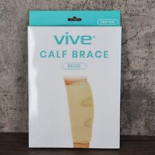 Vive Calf Brace Shin Splint Leg Compression Wrap, Reduces Muscle Swelling Beige