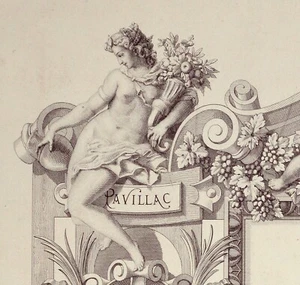 Superfeiner großer Stich 1864 Medoc Railway Co Aktien Entwurf von C Rossigneux - Bild 1 von 10