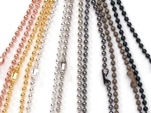 7 collares de cadena de bola metálicos surtidos de 18 pulgadas y 1,8 mm con 35 cierres * - Imagen 1 de 2