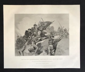 steel engraving Battle of Churubusco Capture of the Tete De Pont Mex Amer War - Picture 1 of 4