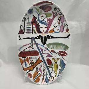 Ruben Toledo Nordstrom Fashion Girl 12x8" Oval Platter Jewelry Trinket Dish - Picture 1 of 7