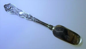 Antique Wm ROGERS  & Son CHEESE SERVER KNIFE ROSE Pattern AA Silver Plated 6" L - Picture 1 of 5