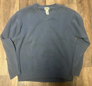 LL Bean Pullover Erwachsene Large Blau V-Ausschnitt Strickpullover Herren - Bild 1 von 5