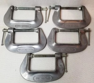 Lot of 5 Vintage Sears No. 66704 ~ 4" Aluminum C-clamps - Picture 1 of 11