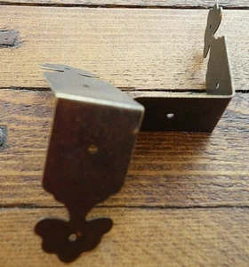 Set of 4 Vintage Antique Bronze Colour Metal Box Corners Braces Strap Angle C043 - Picture 1 of 4
