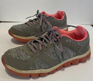 Danskin Now Womens Shoes Size 8 Gray Pink Lace Up Athletic Sneakers Memory Foam - Picture 1 of 7