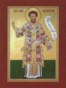 Postcard Saint John Chrysostom Devotional Print Prayer Card Icon MINT - Picture 1 of 2