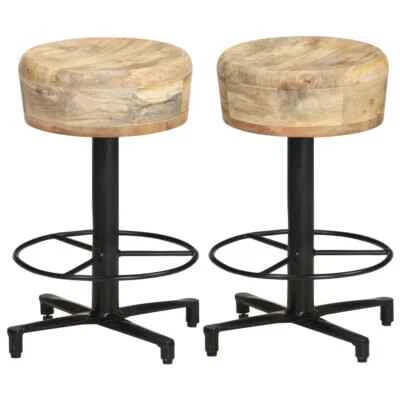 Bar Stools 2 pcs 20.5" Solid Mango Wood vidaXL - Image 1 of 4
