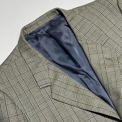 Abrigo deportivo Hickey Freeman Loro Piana 100 % cachemir a cuadros 46L 46 L A22 Foto 1 de 4