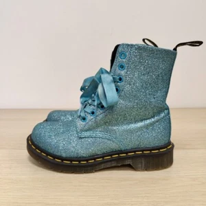Dr Martens 1460 Pascal Turquesa Azul Brillo Raro Botines Reino Unido 3 UE 36 Mujer - Imagen 1 de 10