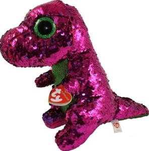 "STOMPY DINOSAURIO"" TY FLIPPABLES Lentejuelas Reversibles PÚRPURA/ROSA - ¡Nuevas con Etiquetas! - Imagen 1 de 6