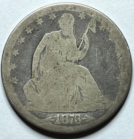1873-P With Arrows Seated Liberty Half Dollar - Better Date Philadelphia 50C Cover