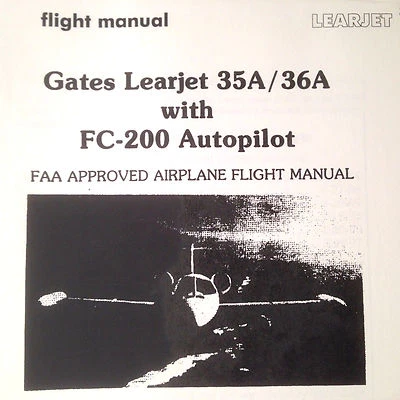 Gates LearJet 35A y 36A con manual de vuelo de avión piloto automático FC-200 Foto 1 de 4
