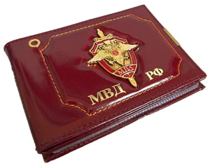 Russian MVD MIA Real Leather ID and Documents Holder, Original with Metal Badge - Picture 1 of 8