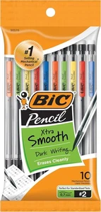 BIC Xtra-Smooth Mechanical Pencils with Erasers, 1 Count (Pack of 10), Clear - Picture 1 of 7