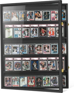 Baseball Graded Sport Card Display Case Large 40 Cards Display Case Wooden Wall - Picture 1 of 7