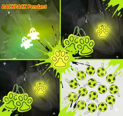 Safety Reflector Fun Reflective Paws Ghost Football High-Viz Kids Children UK - Image 1 of 4