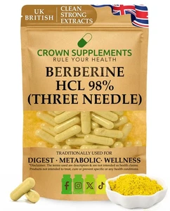 Berberine Extract Capsules | Clean Supplements | Crown Supplements UK - Picture 1 of 2