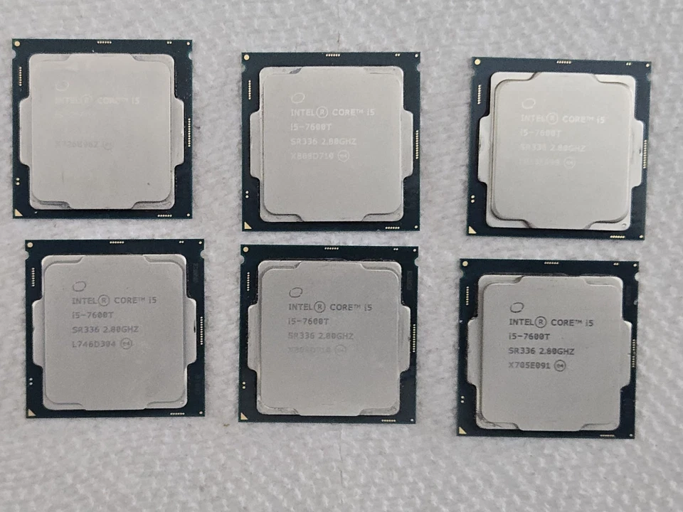 Lot of 6 Intel 7th Gen, i5-7600T (SR336) FCLGA1151 Socket CPU's. Clean Pulls. - Image 1 of 4