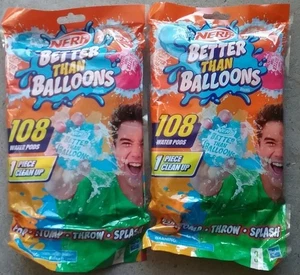 LOTE de DOS paquetes AZUL NARANJA ROSA - NERF Better Than Balloons - Cápsulas de agua 216 x - Imagen 1 de 4