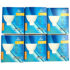 6 Pk - MORELITE LED MR16 Reflector Flood 6W Lamp Soft White 3000K GU5.3 Base NEW - Picture 1 of 9