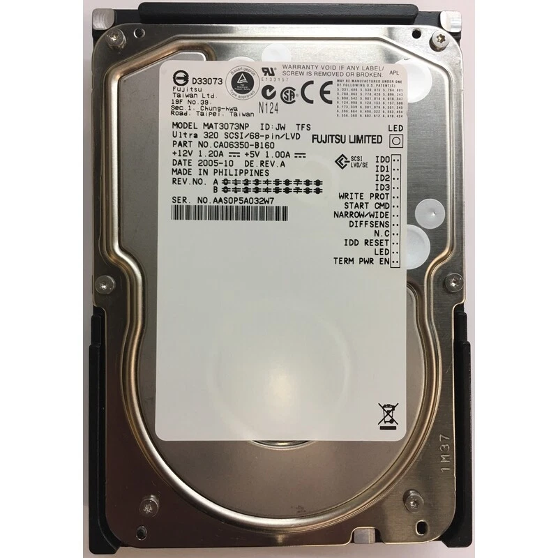 CA06350-B160 - Fujitsu 73GB 10K RPM SCSI 3.5" HDD U320 68 pin - Image 1 of 1