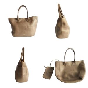 UNISA Resort Large Leather Tote Handbag Hobo Brazilian Shoulder Bag Gold 