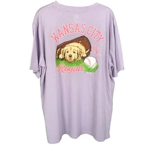 Majestic Kansas City Royals KC süßer Welpe Hund Damen flieder lila T-Shirt Gr. XL - Bild 1 von 10