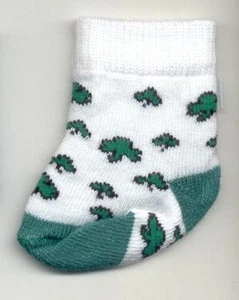 Calcetines de tobillo blancos con estampado verde esmeralda para muñecas American Girl de 18 pulgadas - Imagen 1 de 1