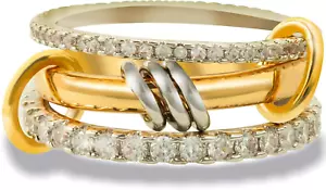 18K Gold Plated CZ Cubic Zirconia Rings Non Tarnish Dainty Stackable Knuckle 7 - Picture 1 of 12