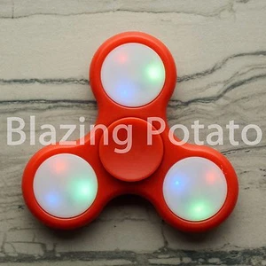 LED Fidget Hand Spinner Tri Spinners Figet Desk Toy Focus EDC ADHD ☆USA☆ RED - Picture 1 of 5