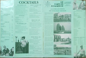 Port d'Ars-en-Ré, France 1990 Restaurant Menu, Cafe du Commerce, French - Picture 1 of 2