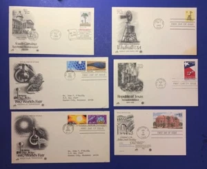 (6) FDC STATES TEXAS TENNESSEE 1982 WORLDS FAIR SOUTH CAROLINA Stamps Artcraft - Picture 1 of 4