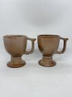 Vintage Pair Of FRANKOMA Pottery Pedestal Mugs