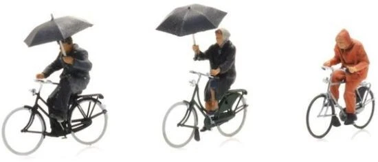 HO Artitec Bicycles in Rain #653.5870016 Hand Painted - Image 1 of 1