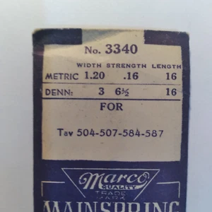 Marco 3340 main Spring 1.20 .16  16   in. tavannes cyma 504  507 584 587  b40 - Picture 1 of 1