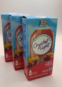 3 Boxes Crystal Light Fruit Punch - On the Go (30 Packets) - Picture 1 of 3