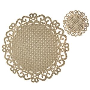 Round Placemats and Coasters Set Table Place Mats for Dining Table