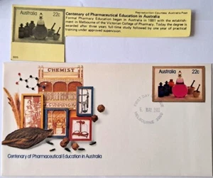 CENTURY of PHARMACEUTICAL EDUCATION in AUSTRALIA 1981 FDC + INFORMATION SLIP - Picture 1 of 6
