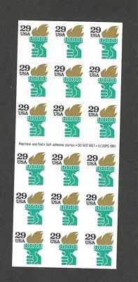 #2531Ab 29c LIBERTY & TORCH ISSUE BOOKLET OF 18 UNFOLDED - Image 1 of 2
