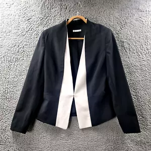 Target Womens Jacket Size 12 Black White Long Sleeve V-Neck - Picture 1 of 14