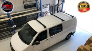 VW Transporter T5,T6 Set of 3 Matte Black Roof Racks Factory Hole Mount 2004+ - Picture 1 of 10