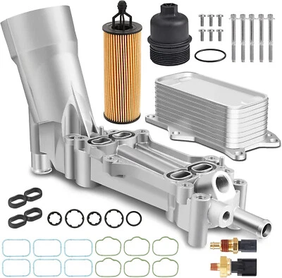 Carcasa de filtro de enfriador de aceite de motor de aluminio para Dodge Jeep Chrysler Ram 11-16 3,6 L Foto 1 de 4