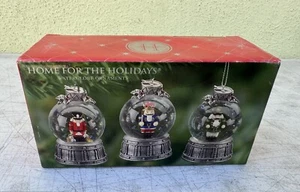 Home For The Holidays Nutcrackers Waterglobe Ornaments Set of 3 Pewter Christmas - Picture 1 of 4